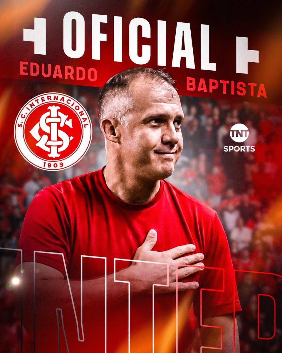 TNTSportsBR's tweet photo. EDUARDO BAPTISTA É DO COLORADO! 🔴⚪ O Internacional anunciou seu novo treinador para o resto da temporada. E aí, torcedor? #FBR https://t.co/caukk8mVDy