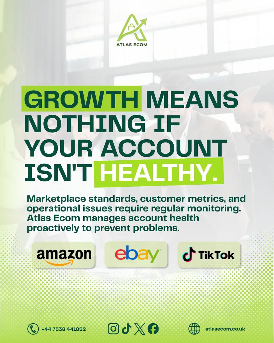 Atlasecomuk's tweet photo. Sales are important, but so is the health of the account behind them.
A stronger store is one that's managed with both growth and stability in mind.

📩 Book a strategy call: +44 7538 441852

#AccountManagement #EcommerceCompliance #MarketplaceSeller #AtlasEcom https://t.co/B7oXRzIVus