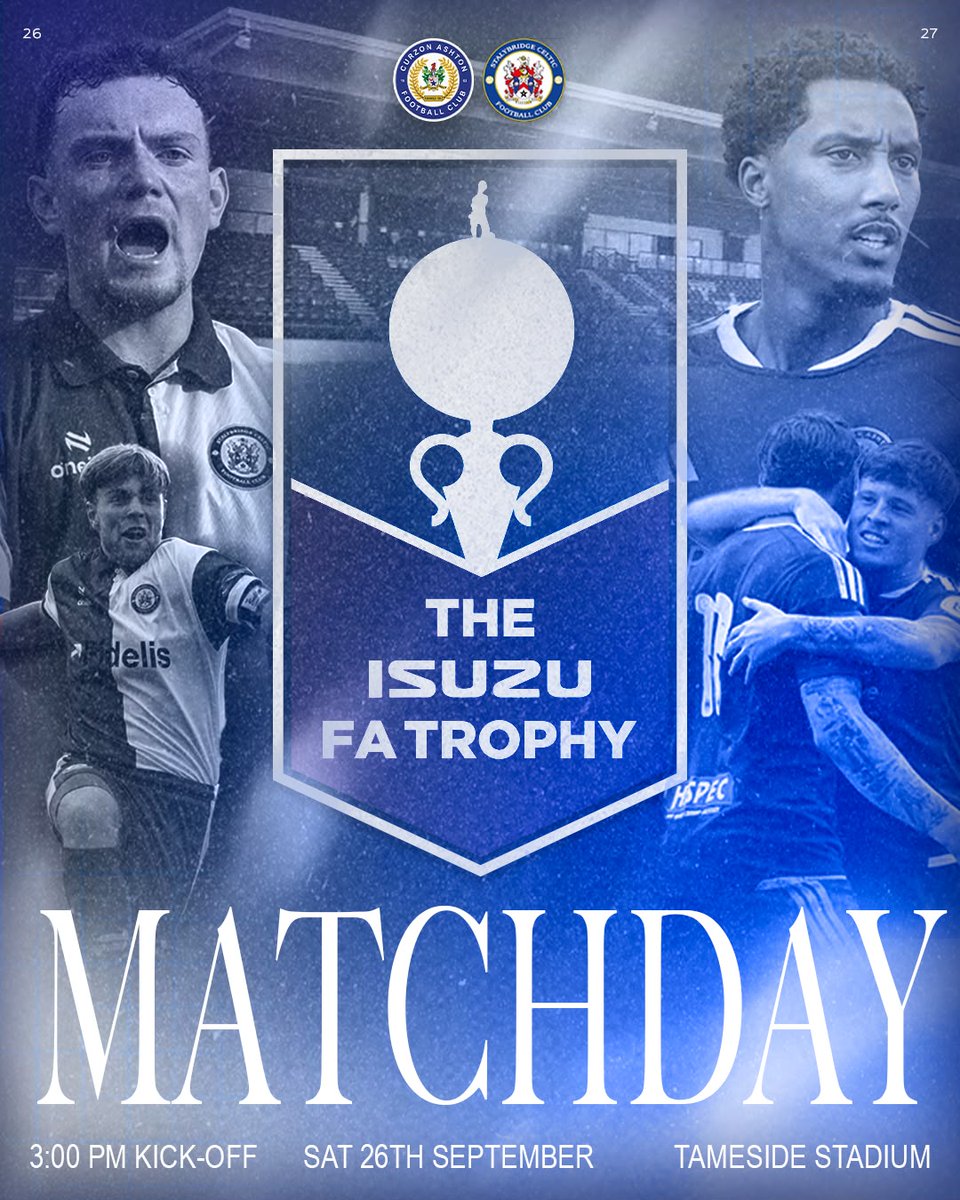 CurzonAshton's tweet photo. ⚽️ It's Match Day

🆚 Stalybridge Celtic
🕒 3:00pm
📍Tameside Stadium

#BackTheNash | #TheNextStepTogether https://t.co/JyyZoi7TTP