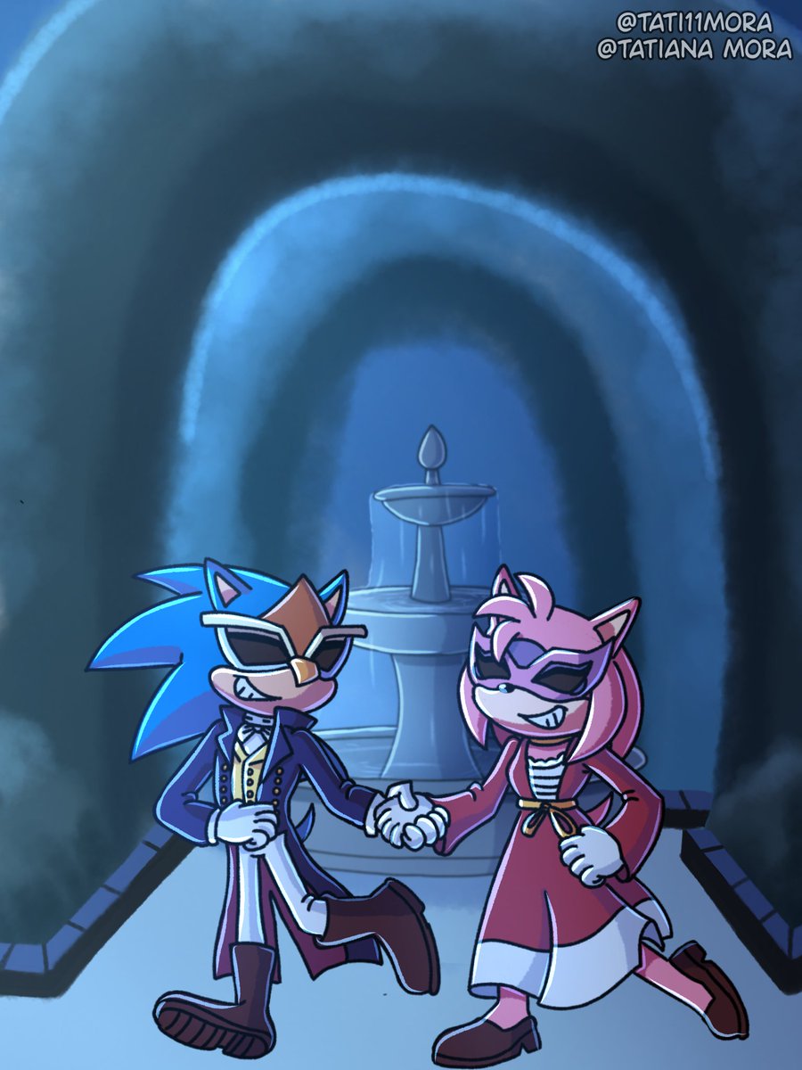 Tati11M's tweet photo. Sonamy week 2026 (Tumblr) day 3 Masquerade 

#sonicthehedgehog #amyrose #sonic #sonicart #sonic #sonicfanart #sonamyweek2026 #sonamyweek #sonamy https://t.co/fCfriwMWDN