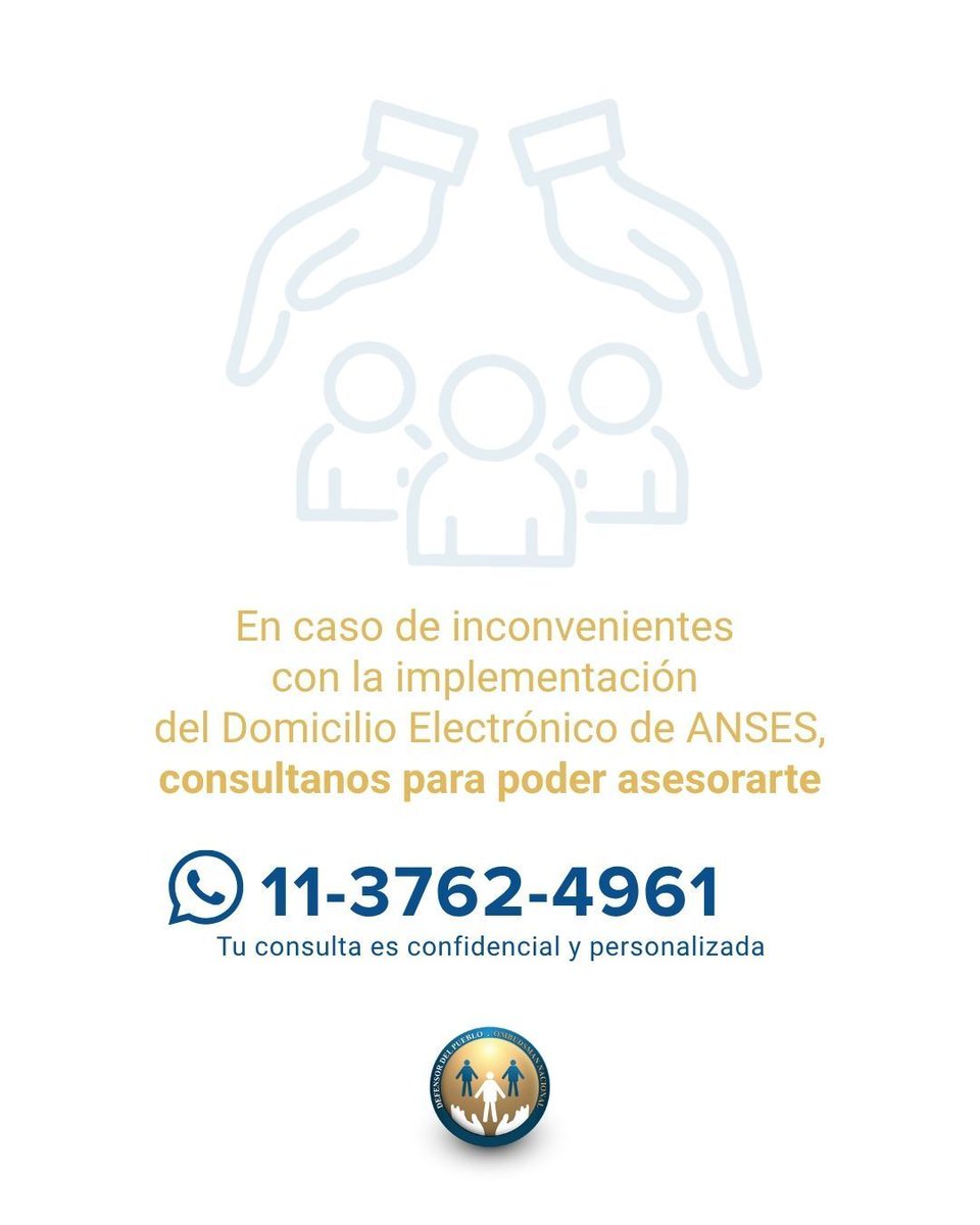 DPNArgentina's tweet photo. La @ansesgob habilitó el Domicilio Electrónico, un canal digital en Mi ANSES para recibir notificaciones oficiales de trámites y prestaciones
👥 Para mayores de 16 años. Adhesión voluntaria

¿Problemas con la implementación? 
Escribinos por WhatsApp al 💬 1137624961 https://t.co/r3FCdmm4AV