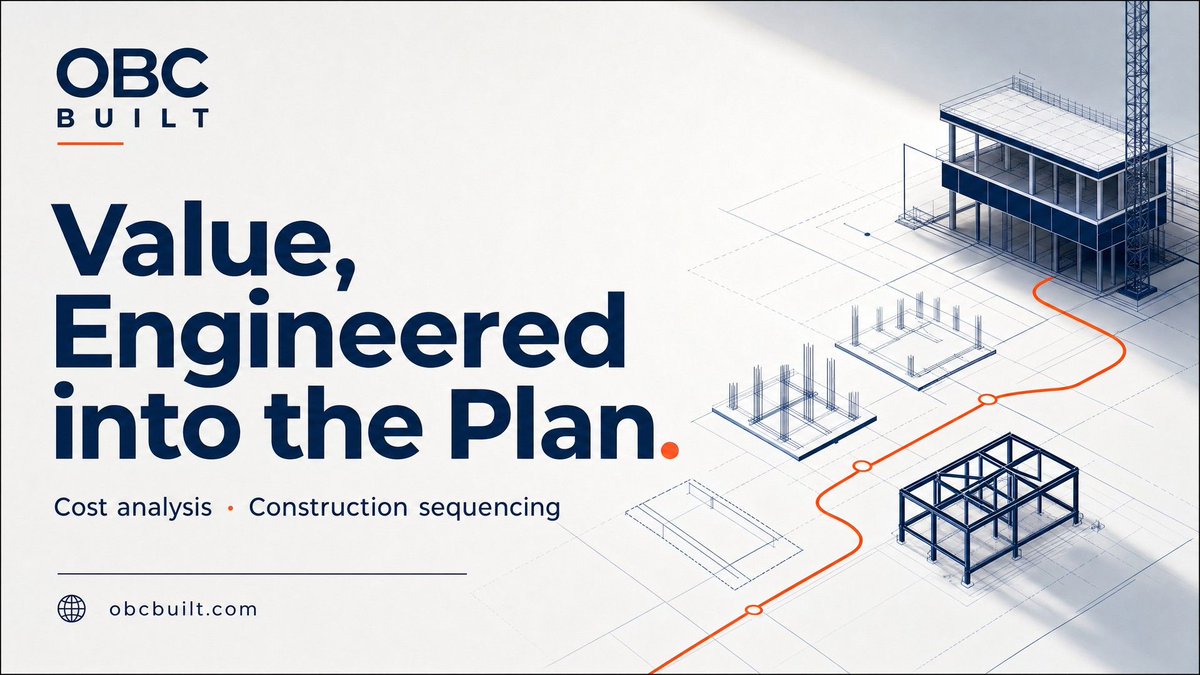OBCBuilt's tweet photo. Value, engineered into the plan.

Cost analysis &amp; construction sequencing for larger Florida projects.

https://t.co/mr3p5qGuS7
Eng. Reg. 39732 | GC Lic. CGC 1520090
#ValueEngineering https://t.co/zOFTZkc9Ea
