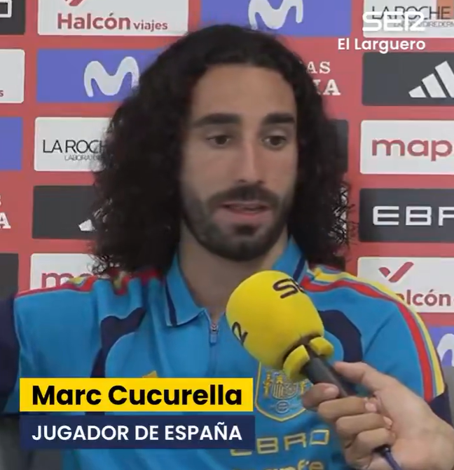 theMadridZone's tweet photo. 🚨 Marc Cucurella: "We're the team that runs the LEAST in La Liga?

That SURPRISES me, because we actually RUN A LOT.

Maybe those stats are talked about now because we lost the derby and we lost to Betis.

If we had won every game, nobody would be talking about that.

But in the end, the stats are there, so we have to improve them, or we have to win every game so these stats aren't as talked about.

Maybe we have to give a bit more effort and improve things a bit." @La_SER