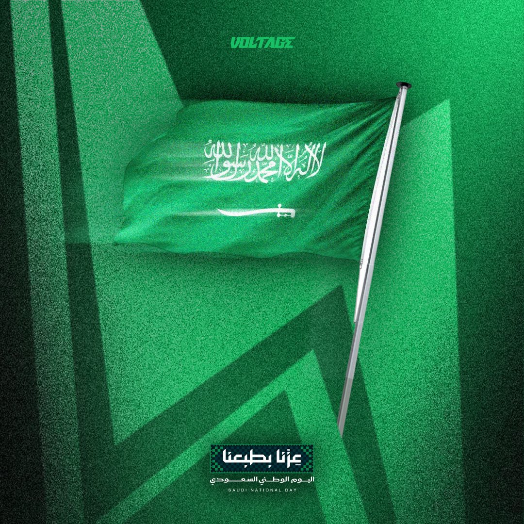 VoltageeTeam's tweet photo. راية التوحيد خفاقة والعز طبعنا ودربنا 🇸🇦💚

#اليوم_الوطني_السعودي_٩٦ https://t.co/xGZ5JUytDq