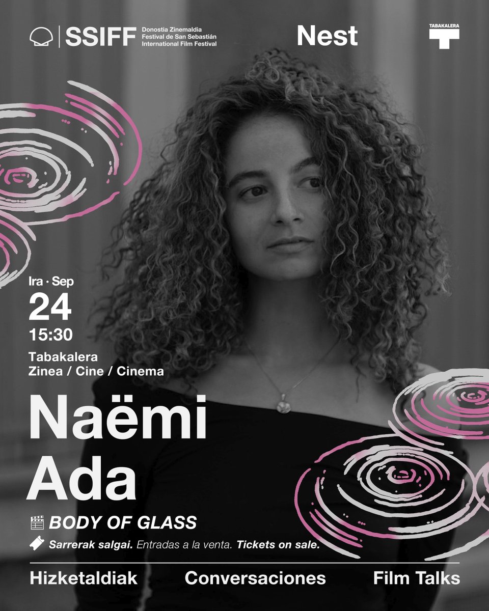 sansebastianfes's tweet photo. #74SSIFF 💭 #ConversacionesSSIFF #FilmTalks #Hizketaldiak
🗣️ Naëmi Ada - Body of Glass
🗓️ Irai 24 Sep (15:30)
📍 @tabakalera
ℹ️https://t.co/9s7O2nLY8y https://t.co/jAOOPouDGf