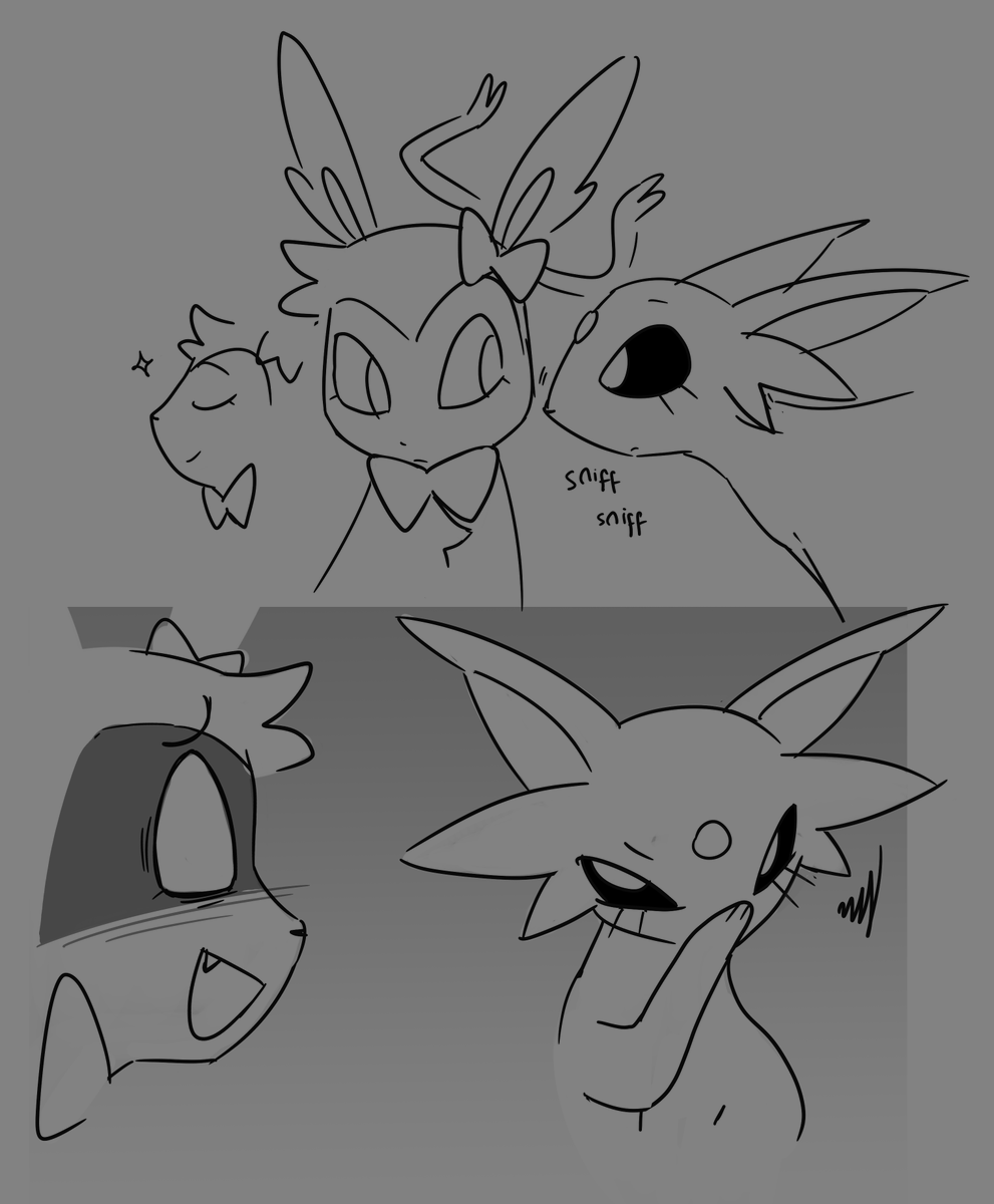wenda_real's tweet photo. Espeon an Sylveon interaction https://t.co/HpTEW1RU6P