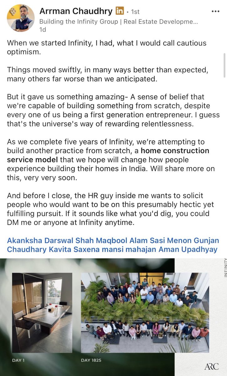 ILifespace's tweet photo. Five years ago, this was cautious optimism. 

#entrepreneurship #leadership #infinitylifespaces https://t.co/CYih03a2bc