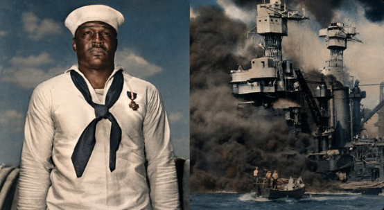 UntoldWarFacts's tweet photo. In 2034 the US Navy will commission a new aircraft carrier in Virginia.

It will be the first Ford class carrier named after an African American.

It will be named after a 22 year old mess attendant from Texas who fired on Japanese aircraft at Pearl Harbor with a gun he had never been trained on.

This is the story of Dorie Miller..🧵1/5