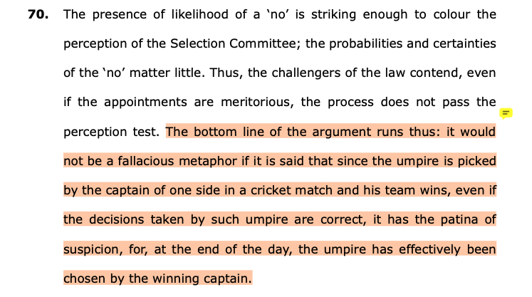 CiteCase's tweet photo. Justice Dipankar Datta's Cricket Match Umpire Selection Metaphor: https://t.co/Cn6ABuigzq