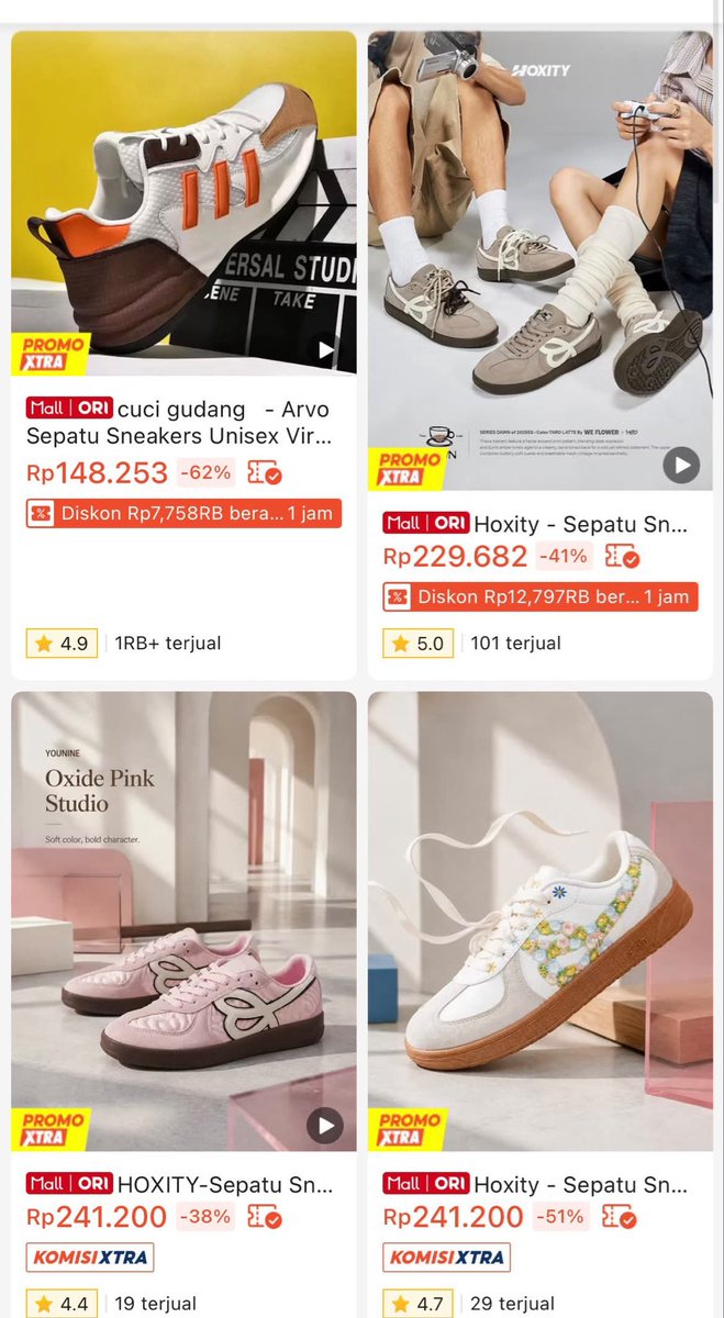 tuffluhvv_'s tweet photo. niatnya cuma liat-liat sneakers, malah nemu yang modelnya lucu semua 😭

ada yang 100ribuan, ada juga yang 200ribuan.
yang pink sama floral ini sih gemes banget 🥹

kayaknya sepatu tuh emang nggak pernah cukup satu 😭
mau aku spill linknya? 👀￼ https://t.co/3U2rL1zgIj