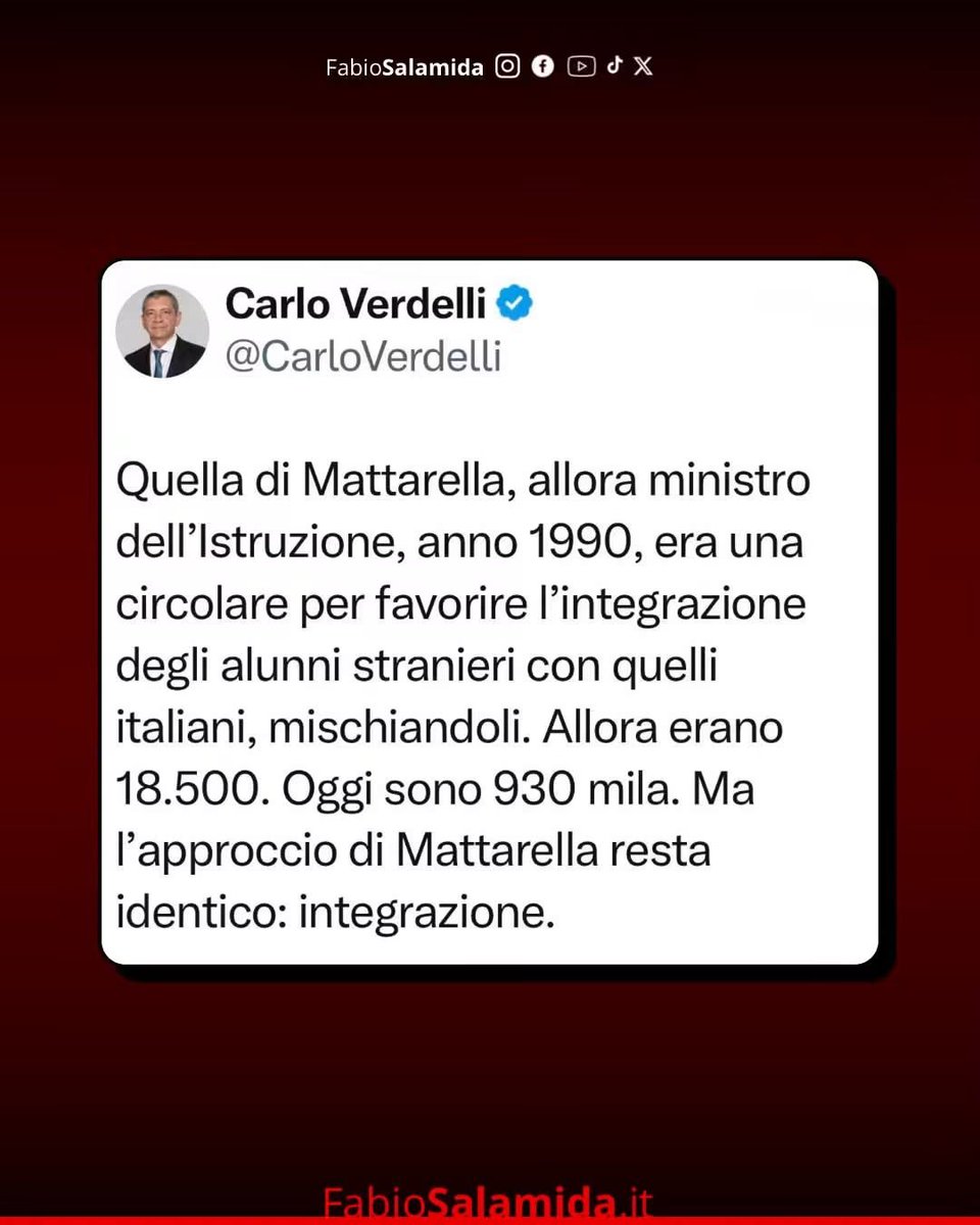 baffi_francesco's tweet photo. Scuola, Meloni attacca Mattarella: “Da ministro voleva il tetto per gli stranieri in classe”.
Signorina ma chi vuoi prendere per il culo?
Vero che il tuo mondo è pieno di boccaloni ma la maggioranza degli italiani lo sa che stai mentendo e non si lascia infinocchiare da te. https://t.co/1UNVoX9npv