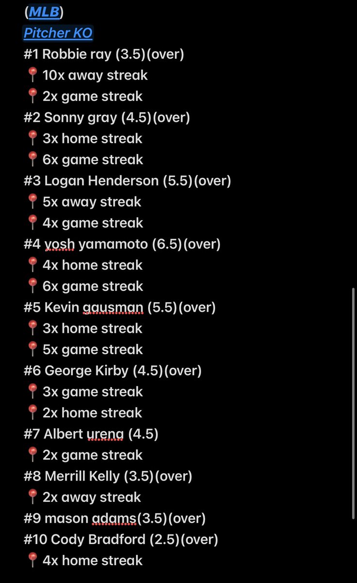 CarsonSkinner7's tweet photo. MLB 9/23 pitcher rankings ⭐️📍🖖🏾 https://t.co/0maOfNOq6w