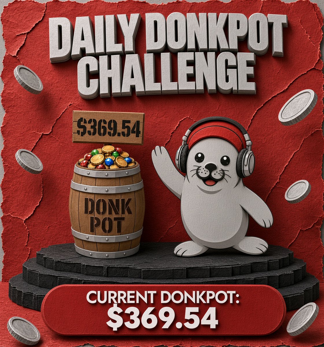 SealStatsHQ's tweet photo. It's time to win this thing. 

Challenge recap. 
😤$20 buy. 
😤Make more than your buy, keep it. 
😤Make less than your buy, it gets added to the pot. 
😤Make more than 10x your buy, keep it AND THE DONKPOT. 

NOW DROP YOUR KICK USERNAME AND SLOT REQUEST BELOW 

🙏PLEASE distinguish between a "regular buy" or "super buy" 
🙏BE SURE TO LINK YOUR DISCORD AND KICK USERNAME TOGETHER SO WE CAN PAY YOU 
🙏YOU HAVE TO BE PRESENT ON STREAM TO REDEEM

GOODLUCK M*^FUC&*AS