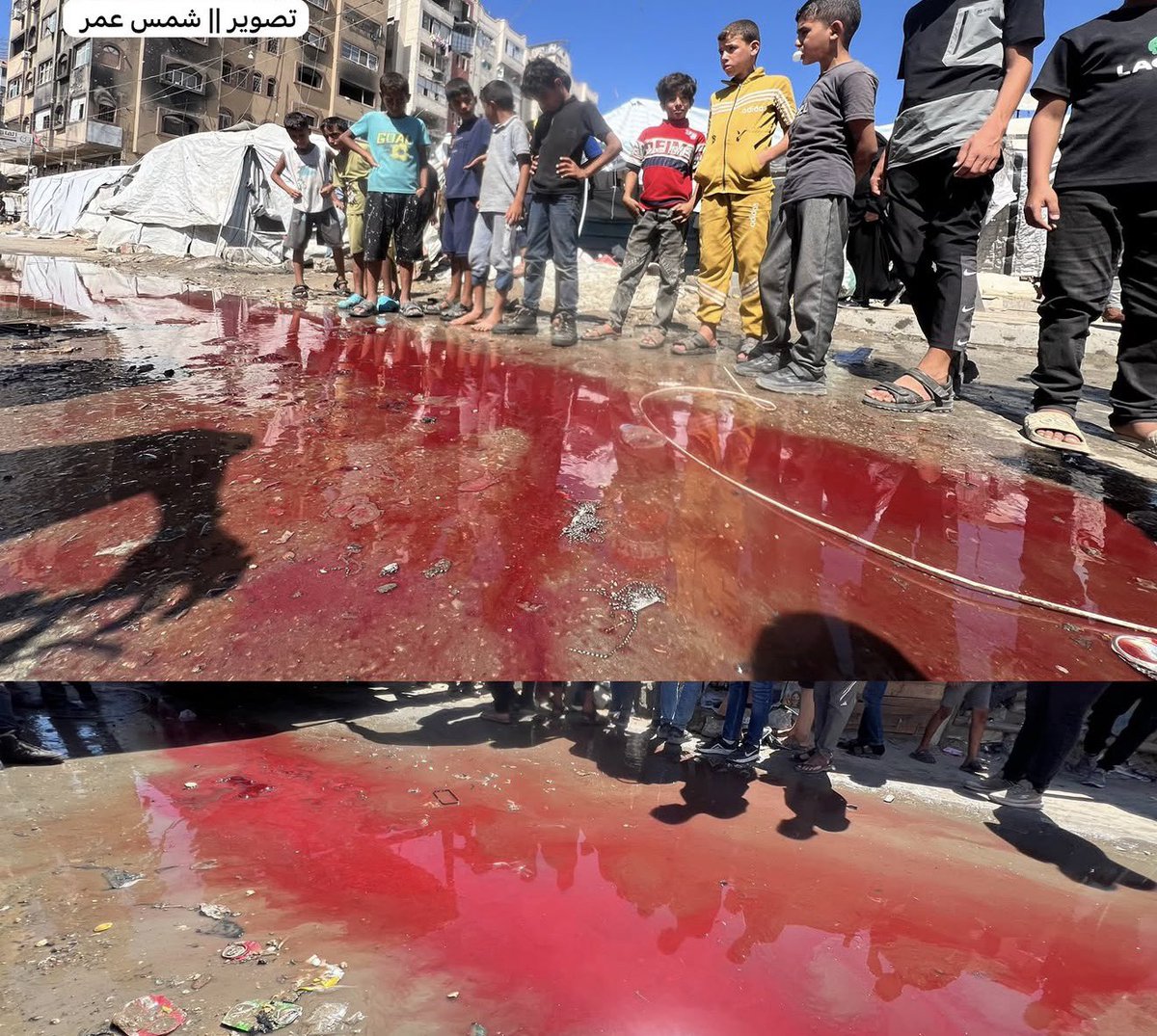 xIsraelExposedx's tweet photo. Bhaal sits atop the throne in the US, and rivers of innocent blood are flowing in the holy land. We are living the darkest of times. 

This image is from todays strikes. God have mercy. https://t.co/COWgARpZeC