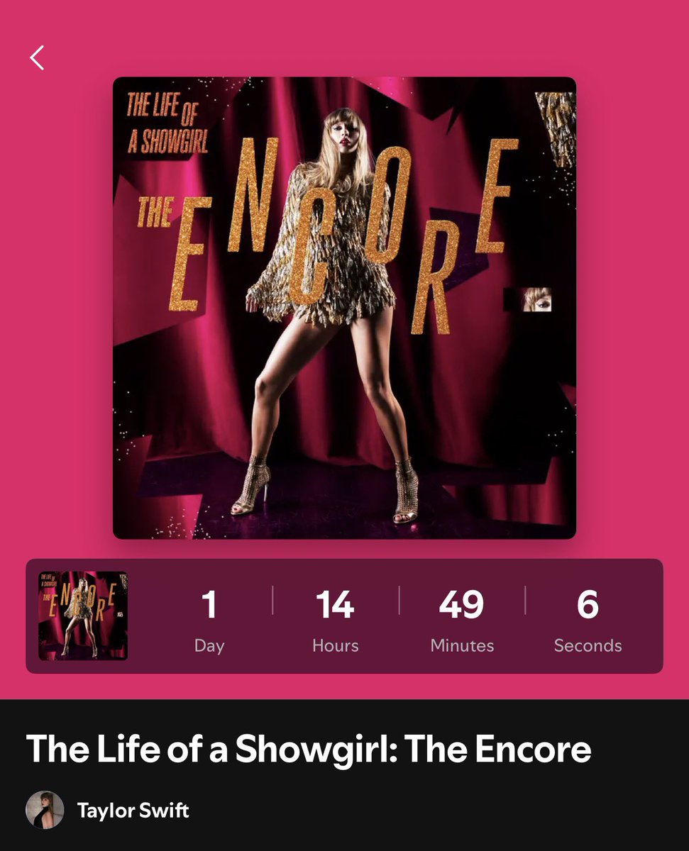 TheSwiftSociety's tweet photo. 🚨| "The Life of a Showgirl: The Encore" will be released THIS FRIDAY!

— Featuring 4 bonus tracks https://t.co/2hyzqTtn1v