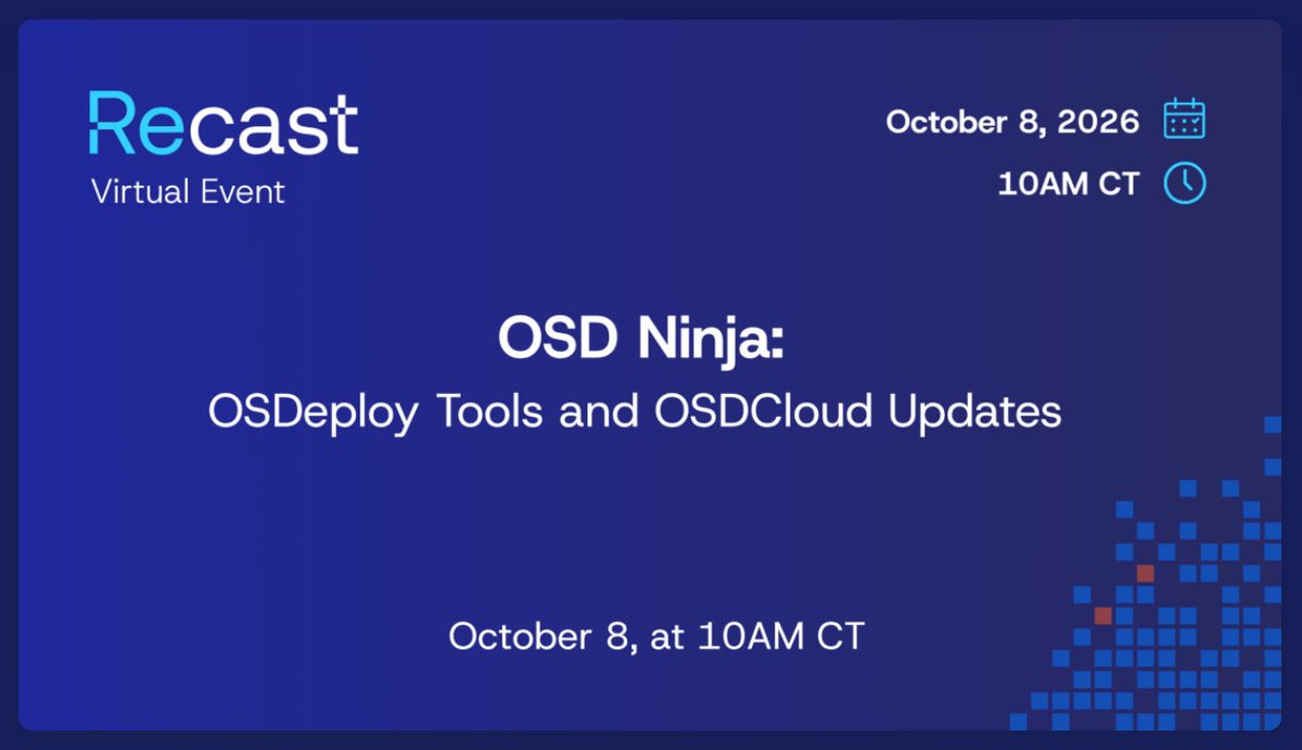 SeguraOSD's tweet photo. Last week was an awesome #WPNinjaSummit, and #MVP @HarmVeenstra and I got to share the latest #PowerShell #OSDeploy and #OSDCloud
Many #ITAdmins use #OSD, so we're going to recap what you missed in a @RecastSoftware webinar next month π
https://t.co/mPm935CFZF https://t.co/3ge90UbBqN