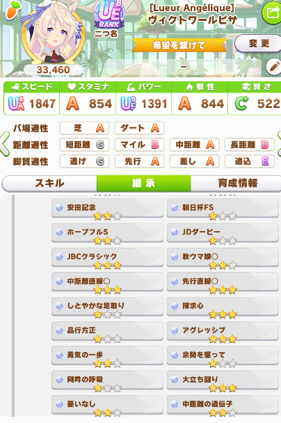 utanopsis's tweet photo. @Hibotan_uma 秋ウマ、真髄体、連綿、大立ち回り、阿吽等狙いつつ因子パスにも加入してぐるぐるやってみてますがなかなか全部そろってくれないですね https://t.co/inn3LpRzvt