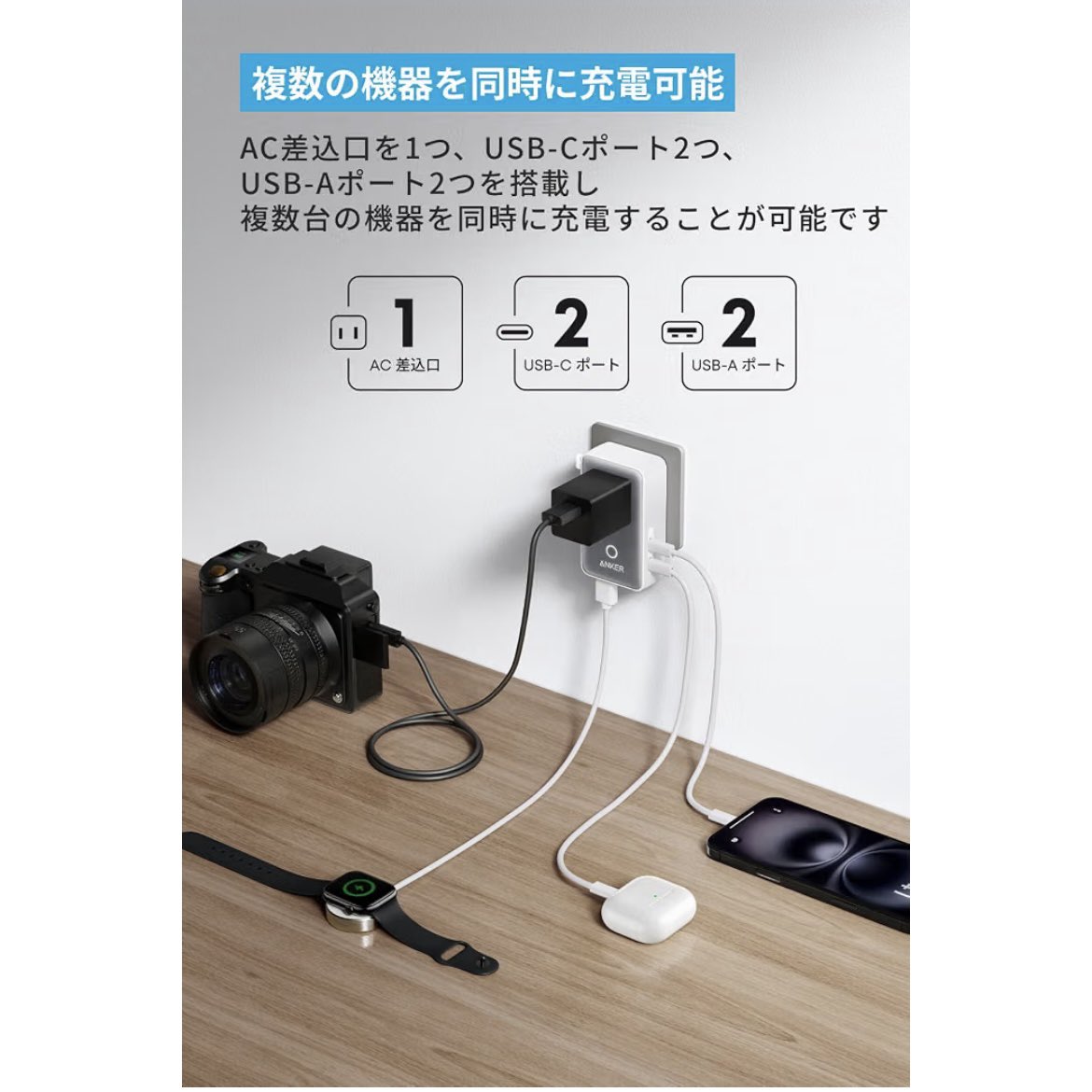 shiawase_aurora's tweet photo. いろんな国行く人、これまじで優秀だから使ってほしい！！コンパクトなのにほぼ全ての国で使えるし、USB-Cポート×2、USB-Aポート×2で一度に充電できるの最強すぎる！私はほぼ常に持ち歩いてます https://t.co/Rh34PHg1hz