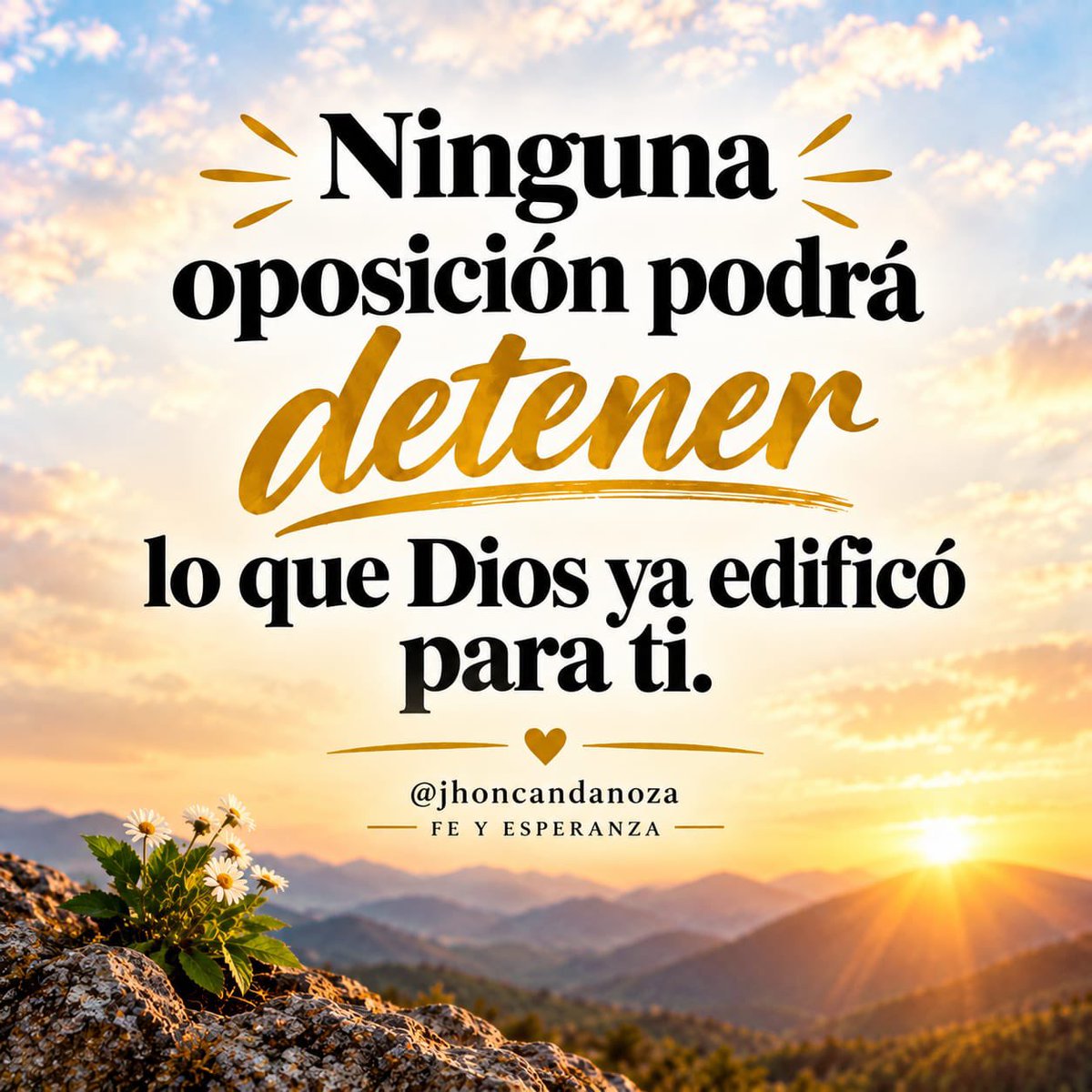 ElderDiaz01's tweet photo. Te tirarán piedras, usarán la envidia y las mentiras para dañarte; pero lo que haces con amor y convicción jamás será borrado. ¿Qué, pues, diremos a esto? Si Dios es por nosotros, ¿quién contra nosotros? Ninguna oposición podrá detener lo que Dios ya edificó para ti. https://t.co/aaKARagJUF