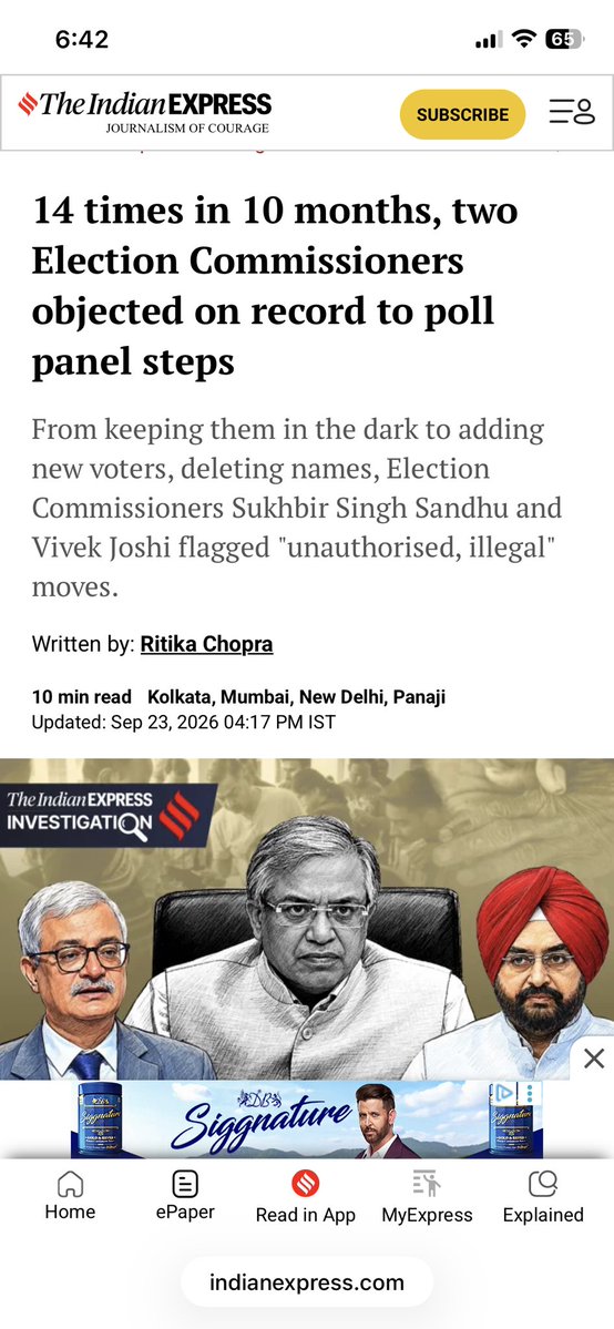 mrsharma_02's tweet photo. @Sauravku458 @T_RexRoars Khud ko kitna hii bevakoof bnaa lo, pr sach yhi rhega ki chori hoti h elections ki… Indian Express koi chhota mota newspaper nhi hai, agar ye jhuth h toh ECI is article ko challenge kare court mei https://t.co/t0stNZnVQd