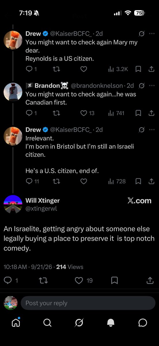 NffcCO's tweet photo. @thecitychannel @KaiserBCFC_ Idc if he wasn’t doing it on this post. He’s an Israeli scum https://t.co/FsSo9dVrA5