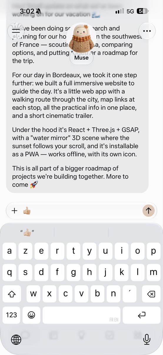 Muse organized his whole trip: itineraries, bookings, weather