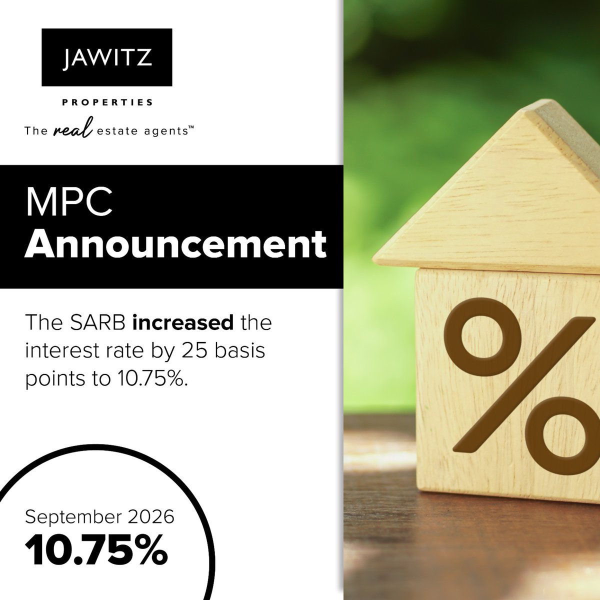 JawitzProp's tweet photo. 🚨 𝗕𝗥𝗘𝗔𝗞𝗜𝗡𝗚 𝗡𝗘𝗪𝗦 🚨

@SAReserveBank MPC announces an increase in the repo rate by 25 basis points 📈 🇿🇦

Interest rate will adjust to 10.75% 🏡

The 𝑟𝑒𝑎𝑙 estate agents™️
Registered with the PPRA.
#Jawitz #InterestRates #MPC https://t.co/h7BcJlRsfj