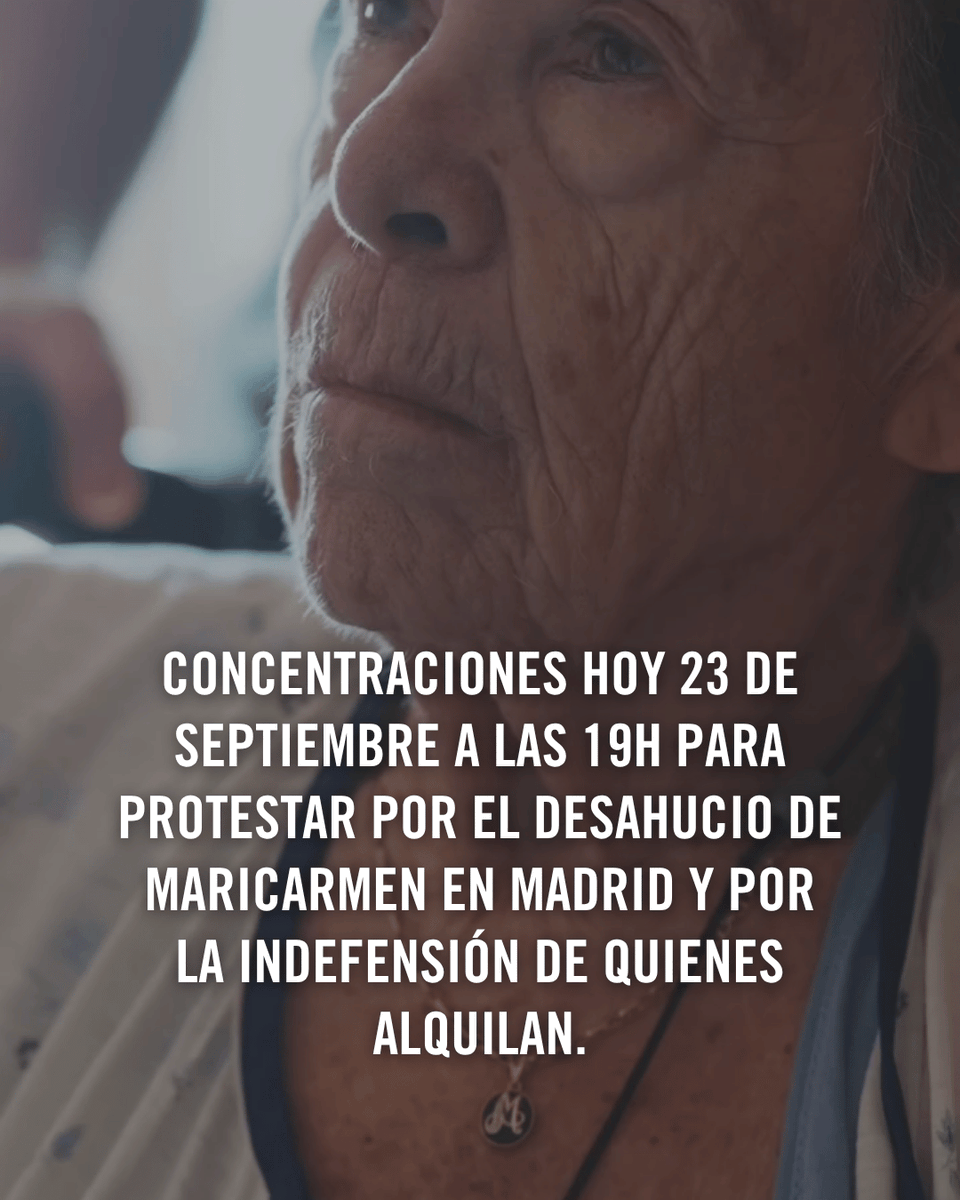 amnistiaespana's tweet photo. Concentraciones hoy 23/9 a las 19h para protestar por el desahucio de Maricarmen en Madrid y por la indefensión de quienes alquilan. ¡Por la falta de protección del derecho a la vivienda!

 • Madrid, calle General Martínez Campos, 35 (frente al ático de la CAM)
• Barcelona, frente a delegación de gobierno
• Oviedo, frente a delegación de gobierno
• Sevilla, frente a delegación de gobierno
• Valencia, frente a delegación de gobierno
• Cádiz, frente a delegación de gobierno
• Ávila, Plaza Grande

Permaneced alerta para convocatorias en otras ciudades.

Comparte ¡Que el mundo se entere!