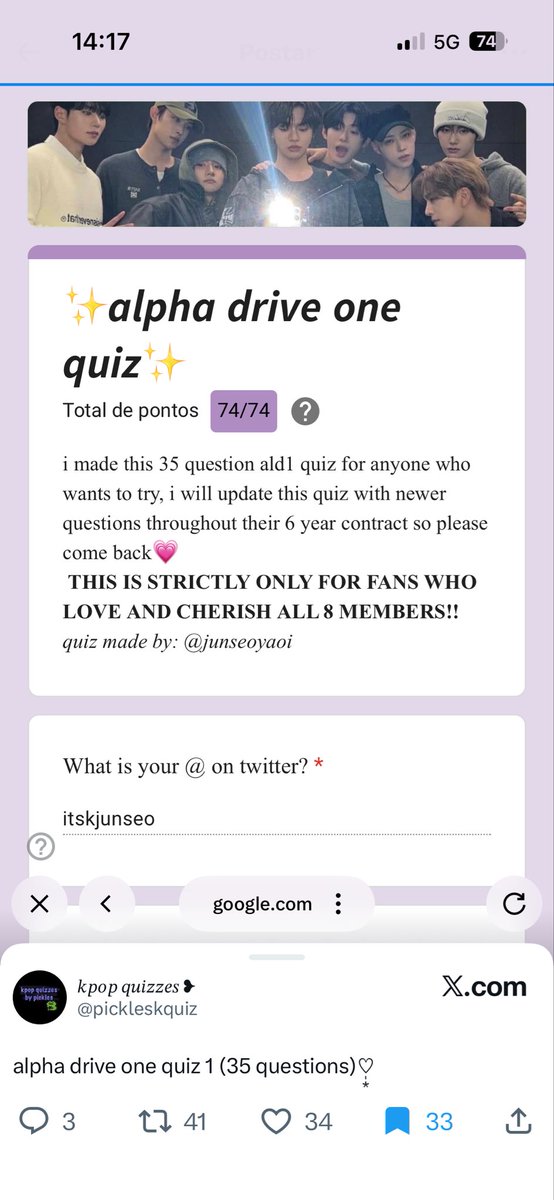 itskjunseo's tweet photo. @pickleskquiz Never feel prouder https://t.co/Cia3ysdqgB