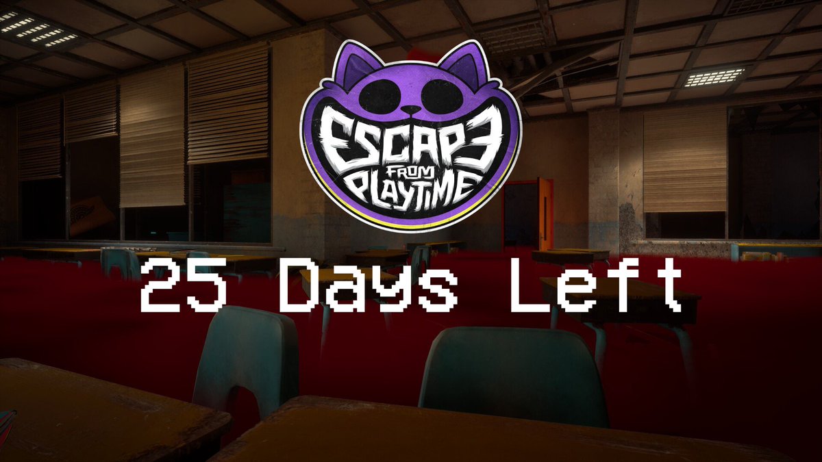 1huggy_wuggy's tweet photo. 25 days left until the release... #PoppyPlaytime #EscapeFromPlaytime #Mobentertainment https://t.co/VtLTb0bBOe