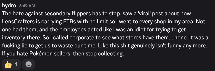camolNFT's tweet photo. Insane things are happening in the Pokémon scalping discords. https://t.co/rSsQSOJqcq