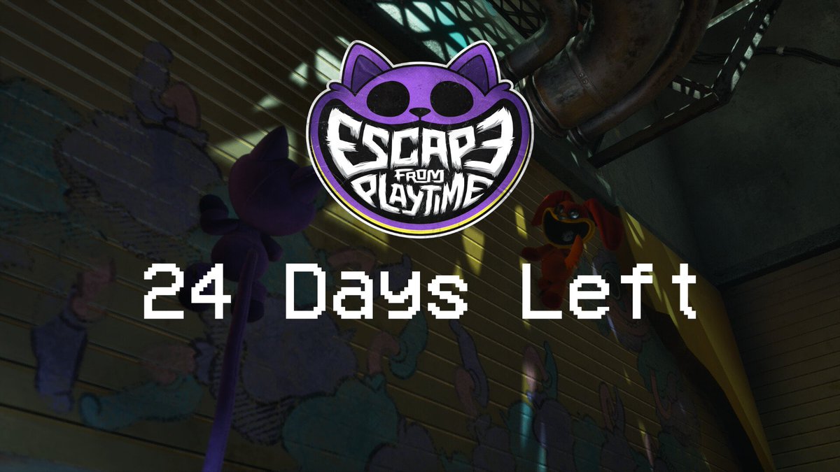 1huggy_wuggy's tweet photo. 24 days left until the release... #PoppyPlaytime #EscapeFromPlaytime #Mobentertainment https://t.co/DmfBlJwd8R