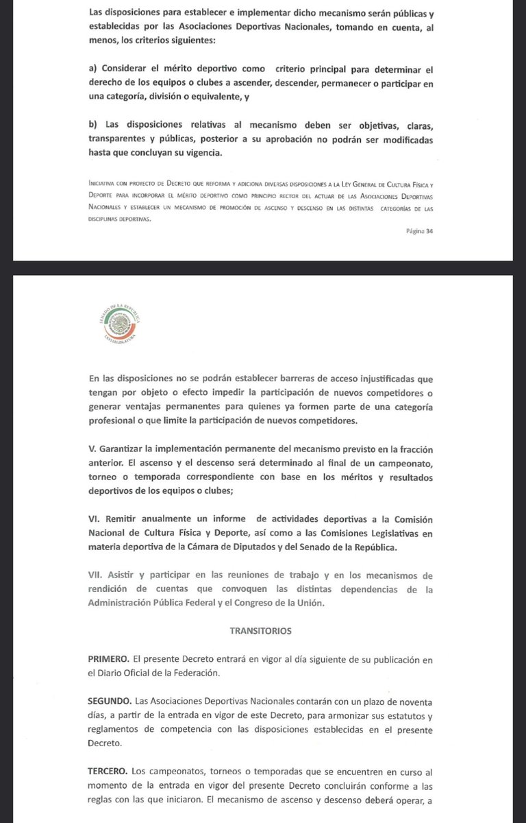 fantasmasuarez's tweet photo. 🚨💣 ¡CUMPLIERON! 
YA Ingreso al @senadomexicano la iniciativa de Ley sobre la obligatoriedad del ascenso y descenso.
-10 Senadores de todas las bancadas la firmaron.
-Pasa a comisiones para estudio:
"IV. cuando existan dos o más categorías, divisiones o equivalentes, que formen parte de una misma estructura competitiva nacional de carácter PROFESIONAL deben establecer un mecanismo de competencia qué permita y garantice la promoción ascenso y descenso de equipos o clubes entre las categorías o equivalentes, considerando TODAS las divisiones SIN EXEPCION ALGUNA"👇