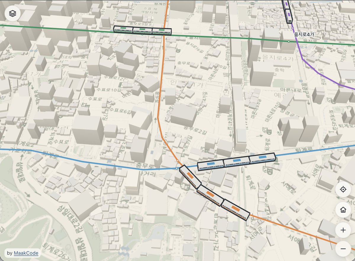 maakcode's tweet photo. I built this at Claude Fable 5.1 Build Day Seoul.
Watch Seoul’s subway trains move through a miniature 3D city. Each train carries people through their day. A familiar transit map becomes a living landscape.
https://t.co/AJt8fuM4MX https://t.co/kOOOw2hB4C