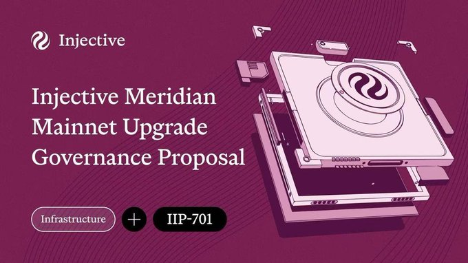 spidyxbt's tweet photo. injective just cleared a pretty important upgrade.

iip-701 meridian passed governance with ~99% support, with mainnet targeted for september 24.
@injective 
here’s why and what actually matters A thread🧵 (1/5) https://t.co/tnLaEfbeRY