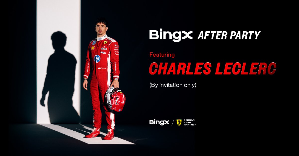 BingXMENA's tweet photo. 🏎️ حفلة BingX بعد الحدث بمشاركة شارل لوكلير

سنغافورة، استعدوا 🇸🇬🔥
في 7 أكتوبر في Zouk Capital، راح يحصل عدد محدود من ضيوف BingX المحظوظين على فرصة حصرية للقاء سائق Scuderia Ferrari HP
@Charles_Leclerc
عن قرب.

لحظة نادرة مع أحد أبرز نجوم السباقات.
مقدمة من BingX.

#TOKEN2049
