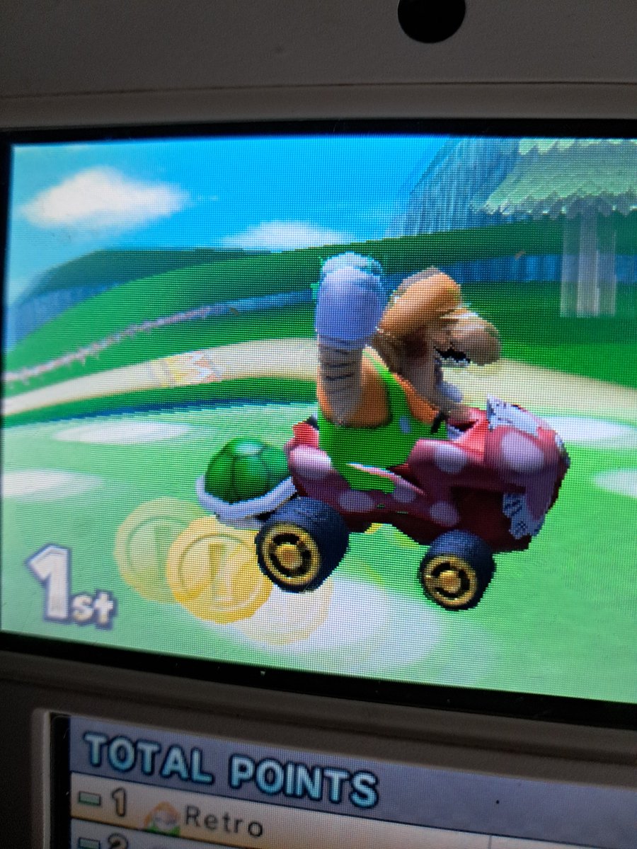 mista_retro's tweet photo. Modding a 3ds means you get to play as wawario in mario kart 7 https://t.co/m6I3IHg68K