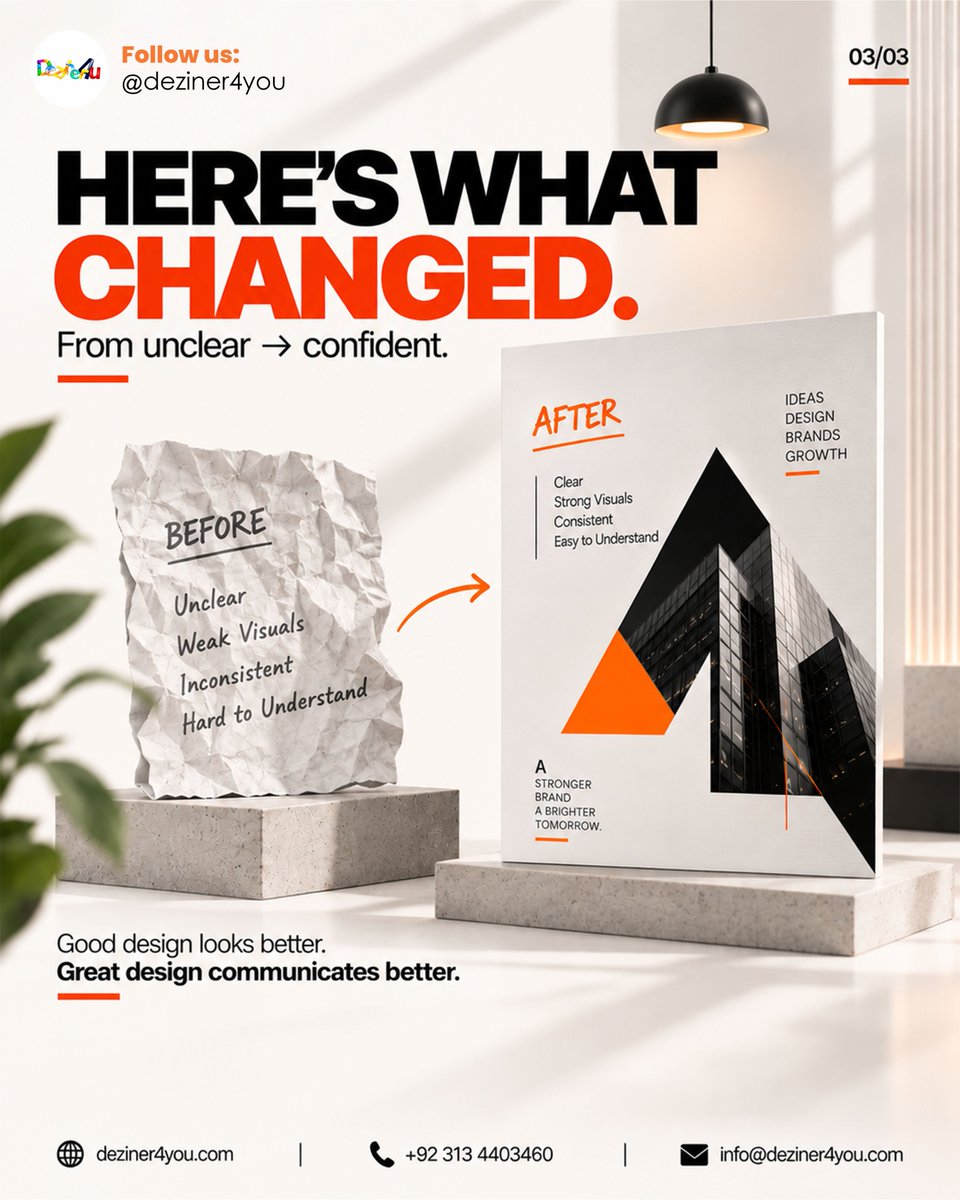 deziner4you's tweet photo. From brief to final: one project, one story. 📖

Here's what changed—and exactly why we made those decisions.
DM “PROJECT” to see how we can solve your brand's visual challenges. 🎯

#Deziner4you #CaseStudy #DesignThinking https://t.co/aShAvSFtO3
