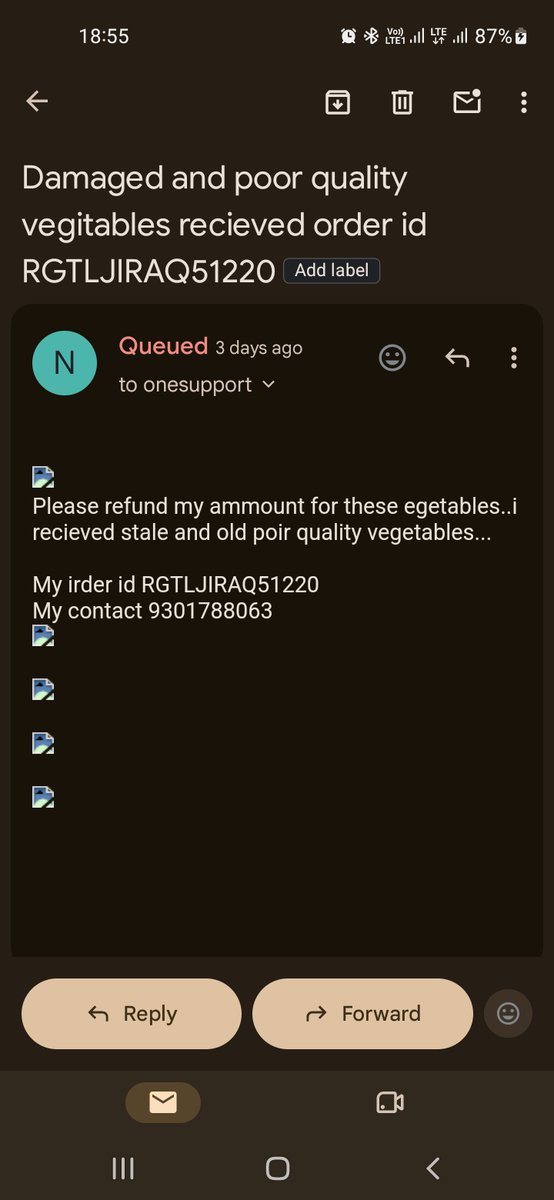 evrytngLOG1's tweet photo. @ZeptoNow  @zeptocares  my order id is RGTLIRAQ51220
CONTACT NUMBER 9301788063

I raised concern 3 days ago just after delivery..but till today no refund recieved...i did not mail...but your help centre veryfy damaged vegitables.

Plz give me refund as soon as possible https://t.co/BwWivoT97E
