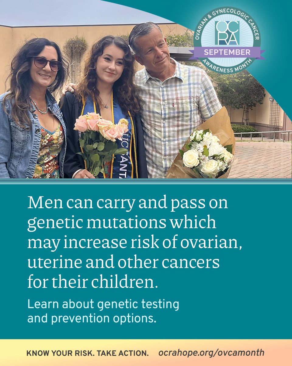 ocrahope's tweet photo. Did you know? Genetic mutations that increase risk of ovarian, uterine &amp; other cancers can be inherited from either biological parent, fathers as well as mothers. Learn more at https://t.co/0Eo4kV9bAr https://t.co/3JrDB00lwD
