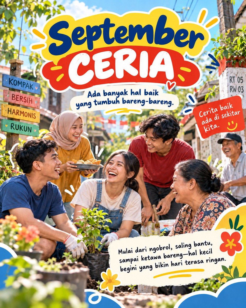 kimintuki98's tweet photo. Cerita baik ada di sekitar kita, dimulai dari ngobrol dan saling bantu. Mari terus tebar kebaikan! 

#SeptemberCeria https://t.co/GizWXWnV4b