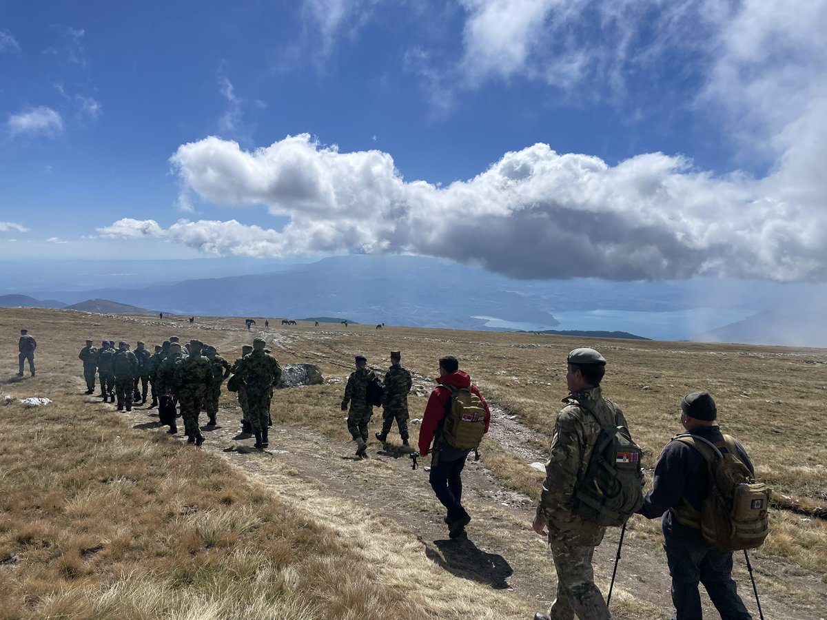 EAFergusonUK's tweet photo. Proud to join members of the Serbian General Staff to commemorate the 110th anniversary of the Battle of Kajmakčalan.

It was quite a slog to the top of the mountain. It would have been a herculanean effort laden with supplies and ammunition, and under relentless  fire. Slava im! https://t.co/unLZNlQYgn