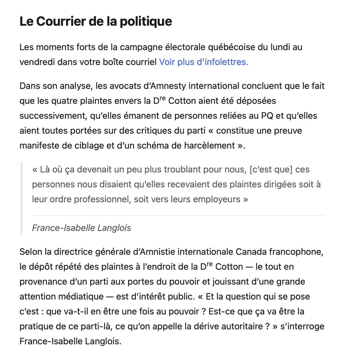 ilaporte's tweet photo. Parlant de Barreau du Québec, les avocats mexicains qui vous ont donné un avis en sont membres, j'espère, @filangloisAICF .

Sinon, quelles sont leurs compétences en matière de droit disciplinaire et civil québécois ? https://t.co/cCQpAqYnX0