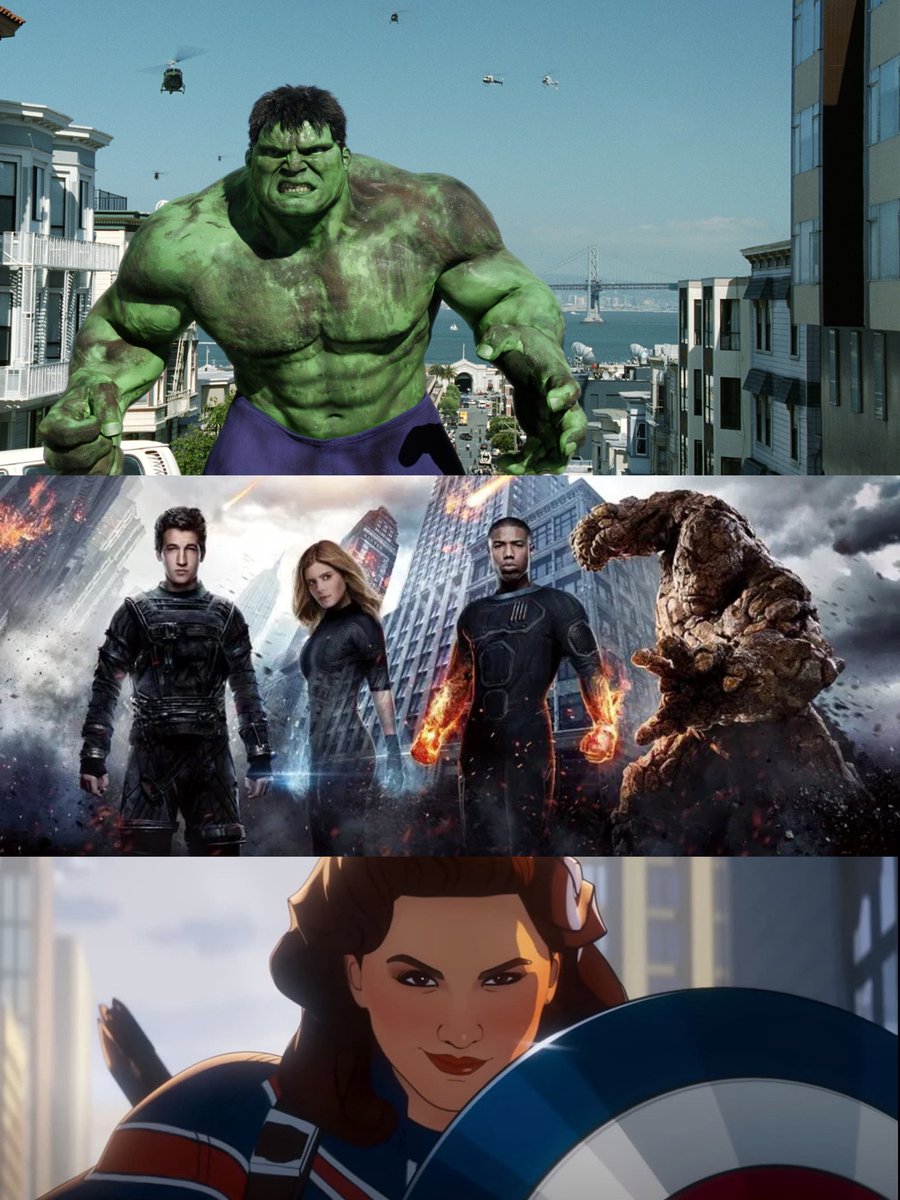 MarvelsContent's tweet photo. 🚨 Spoilers for the “Avengers: Endgame Encore”: 

These are the destroyed worlds we can see on the TVA screen during the post-credits scenes:

— Earth-400083: Hulk (2003) Movie Universe — TERMINATED
— Earth-15886: Fantastic Four (2015) Movie Universe — DESTROYED
— Earth-82111: Captain Carter’s What If…? Universe — DESTROYED