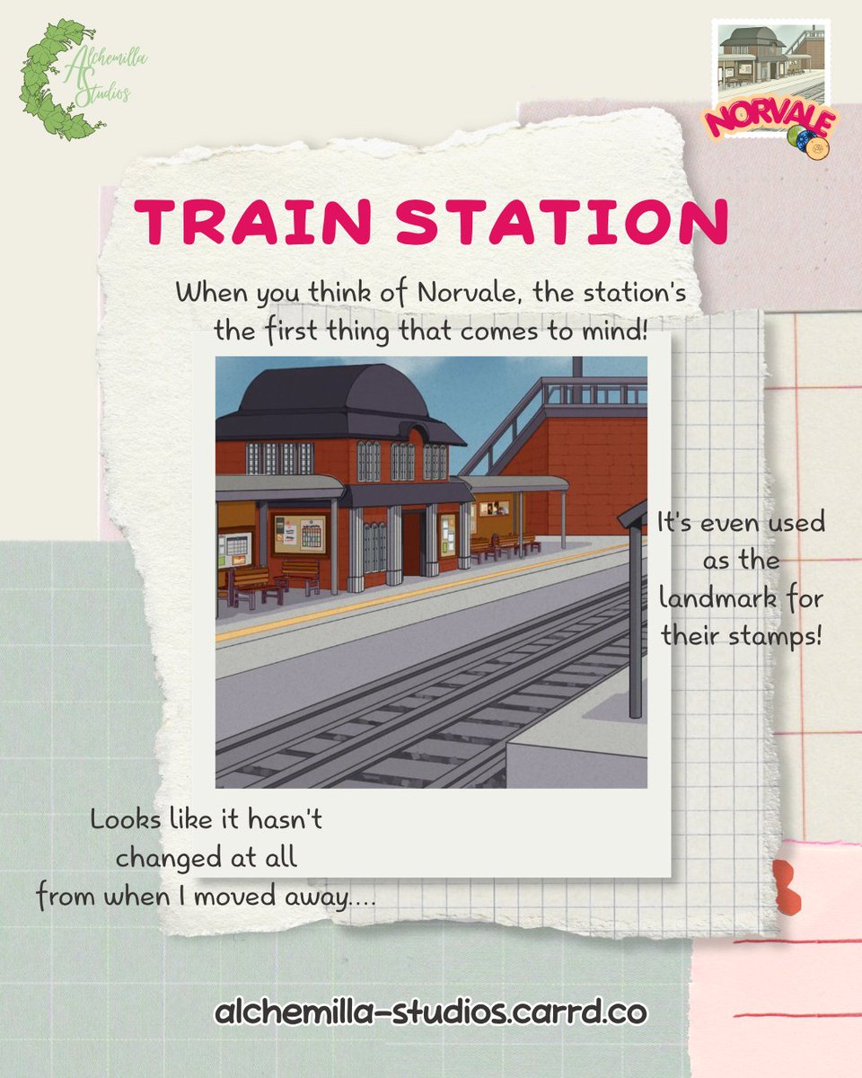 Alchemil_Studio's tweet photo. 🚂 Norvale Train Station

“When you think of Norvale, the train station is the first thing that comes to mind! It’s even used as the landmark for their stamps!”
(and our game’s logo)

#norvalevn https://t.co/DFPnW3J8mJ