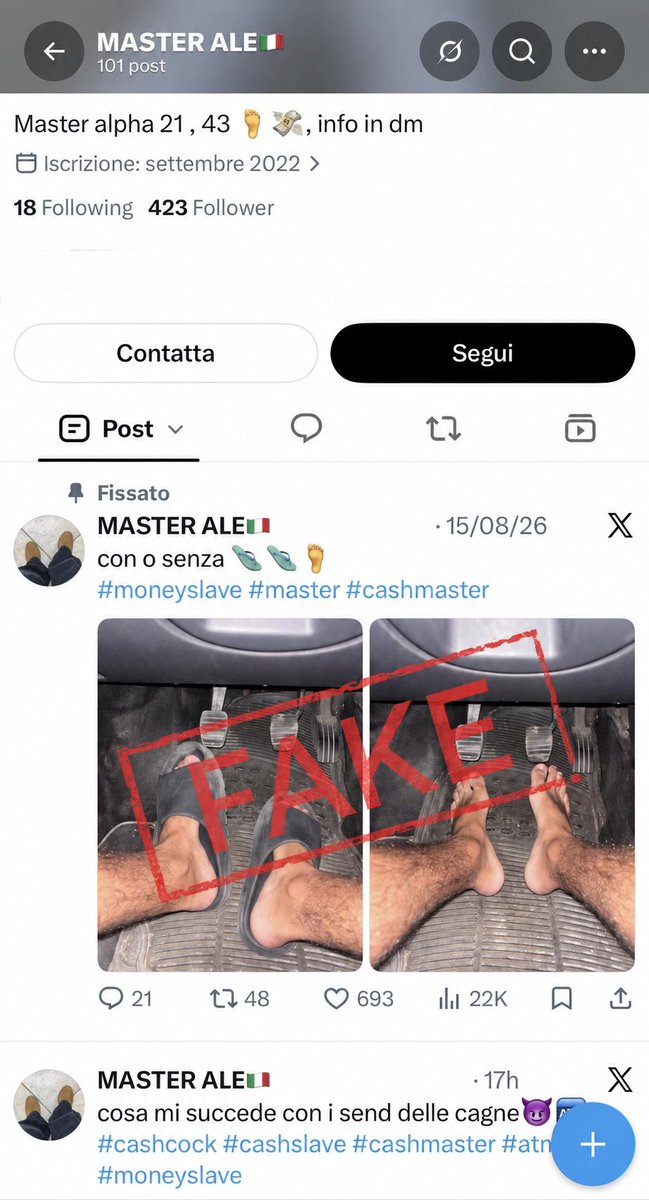 pieralpha666's tweet photo. @cagedforyou Alealphamaster is a 🚨FAKE MASTER🚨
He's just a filthy slut, a pathetic f@ggot, a loser. I drained him 2K last August. He's my human 🏧💸💸💸
If you want to worship a real Alpha write me in DM 😈😈😈 https://t.co/VNJFCbLaNz
