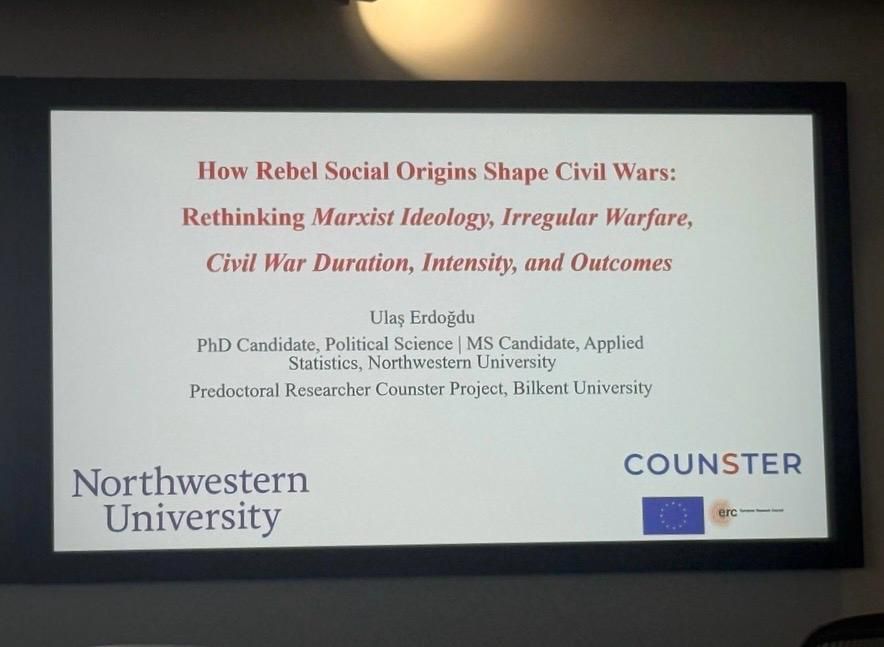CounsterProject's tweet photo. Our PI @efetokdemir and predoc fellow @ulaserdogdu
attended the Conflict Research Society Annual Conference at the University of Glasgow on 9–10 September. They presented their ongoing work on foreign policy and public opinion, and rebel social origins and dynamics of civil war. https://t.co/TUVo54Zs1O