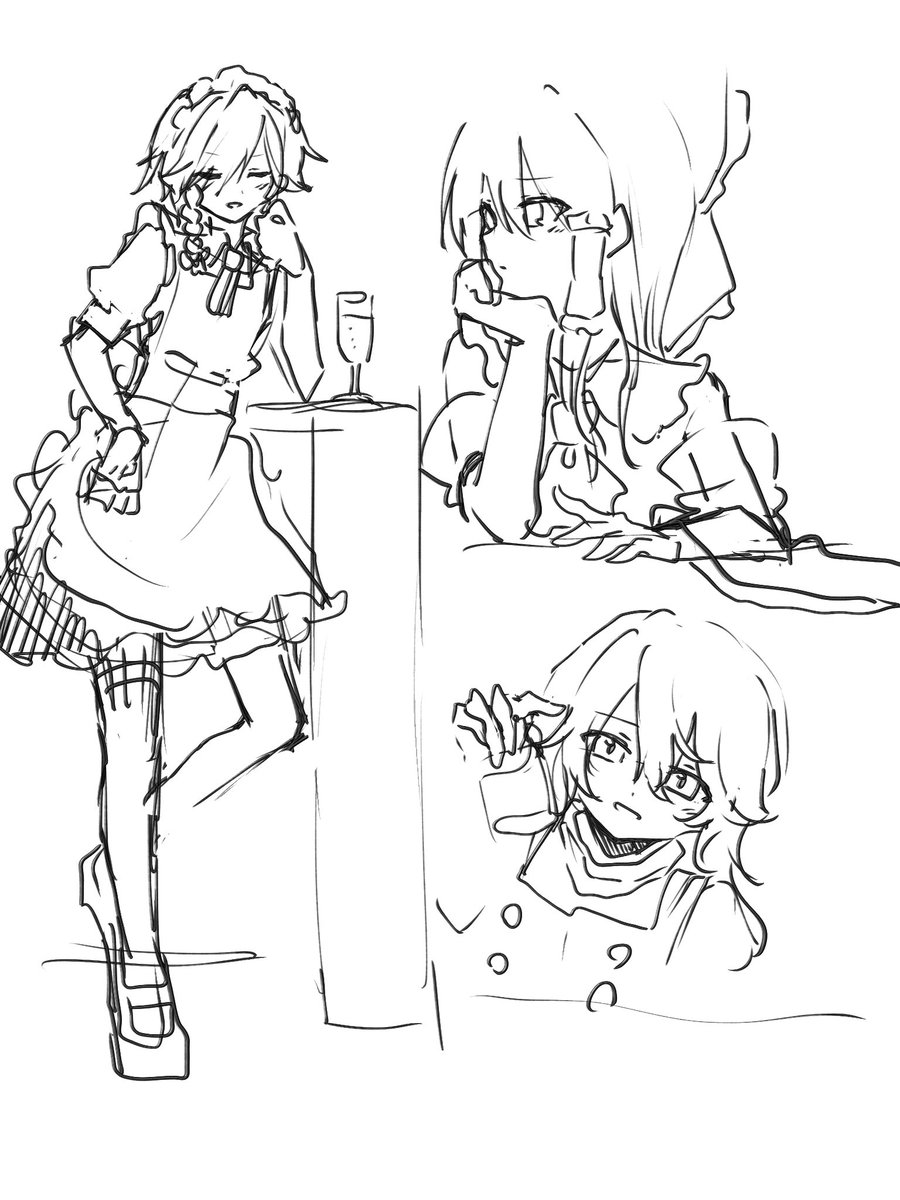 png2500's tweet photo. 咲夜、霊夢、魔理沙 🥃🥂✨ https://t.co/pi60vXXm4z