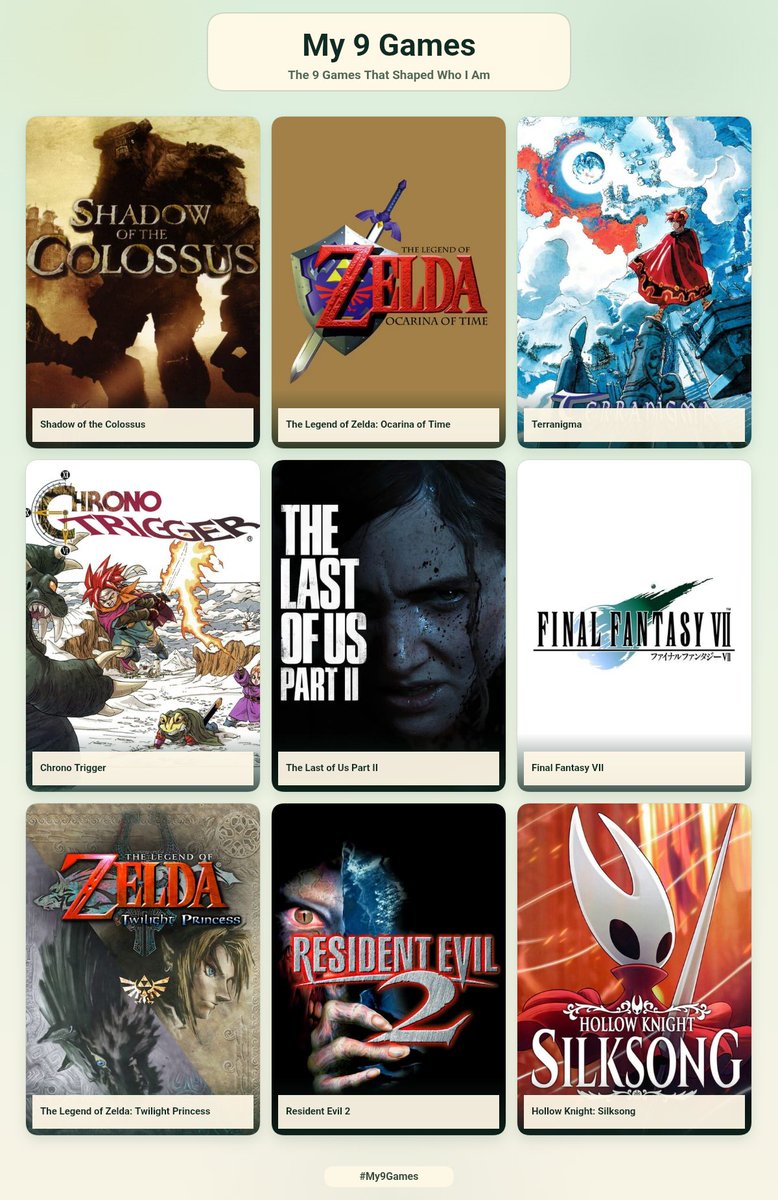 ivanblackthornn's tweet photo. 9 games that shaped me https://t.co/DPF3rALa1M