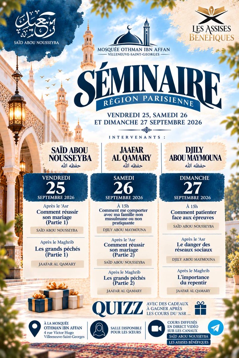 Saidtoulon's tweet photo. Séminaire ce week end en région parisienne, Villeneuve Saint-Georges 94

Partagez autour de vous, il n’y a pas beaucoup de cours sur Paris, c’est l’occasion d’assister à quelques cours https://t.co/sTPFHFxKVC